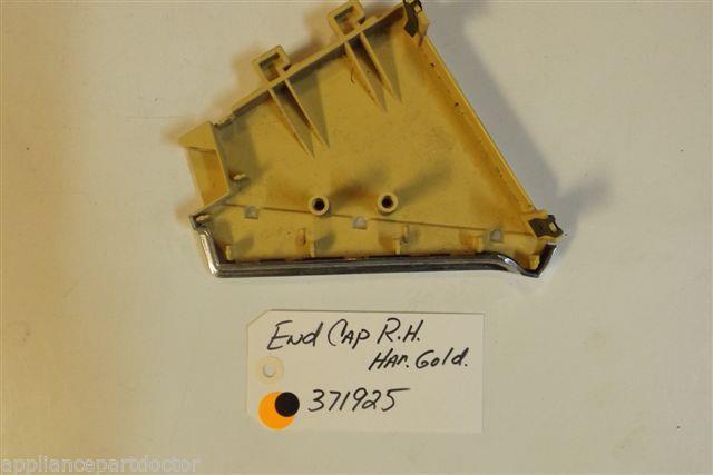Whirlpool Washer 371925 End cap harvest gold rh used part Whirlpool Washer 371925 End cap harvest gold rh used part